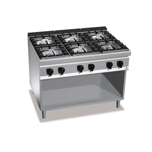 Cucina a gas 6 fuochi su mobile High Power